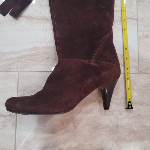 Stunning Suede Knee-High Women's Boots. Chocolate. EU 38. US 8. Paco Herrero. - Picture 10 of 10